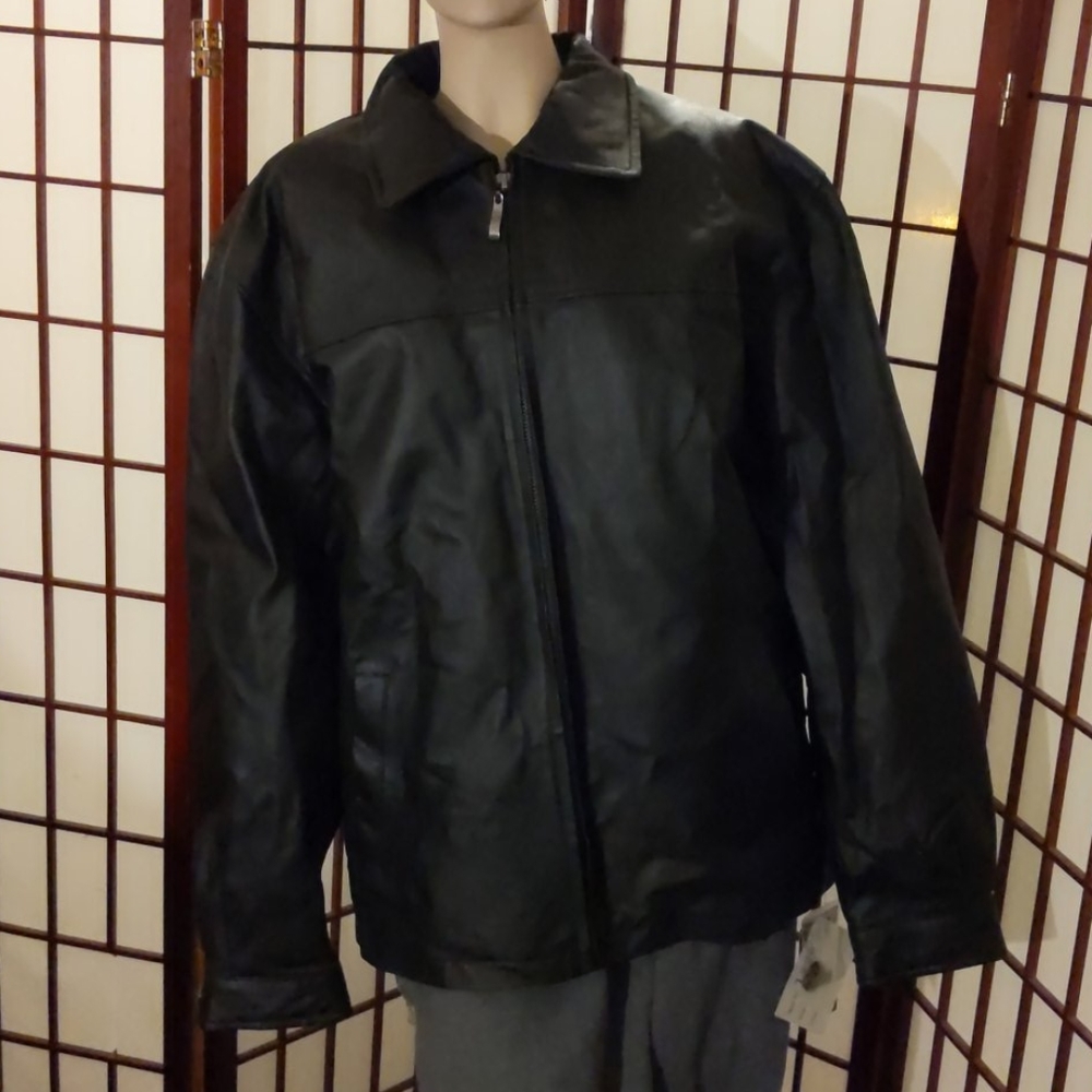 Leather USA jacket w removable liner